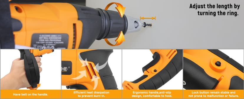 Hoteche 4.5-Amp Drywall Screw Gun, Electric Screwdriver with Variable Speed 0-4500 RPM, 1/4" Chuck, Forward & Reverse Switch