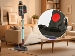 Cordless Vacuum Cleaner,550W/45KP/60Mins Stick Vacuum Cordless Rechargeable for Home/CarPet/Pet Hair/Floor-3 Suction Modes,Smart Screen&Headlight,Self-Standing,Removable Battery,Lighweight,Anti-Tangle