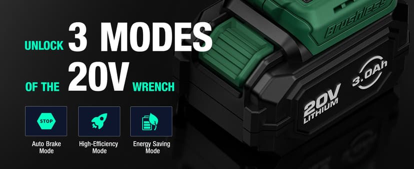 K I M O. Cordless Impact Wrench, Max Torque 406ft-lbs (550N.m) & 3000RPM, Premium Brake Stop, 1/2 lmpact Gun with 3000mAh Li-ion Battery, 7Drive lmpact Sockets, Fast Charger Impact Drill for Car Tires