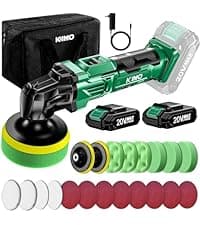 KIMO Impact Wrench 1/2, Max Torque 406ft-lbs (550N.m) & 3000RPM /Premium Brake Stop, 9-Piece Drill & Serewdriver Set, 4 Sockets, Cordless Impact Wrench with 4000mAh Battery, Impact Driver for CarTires