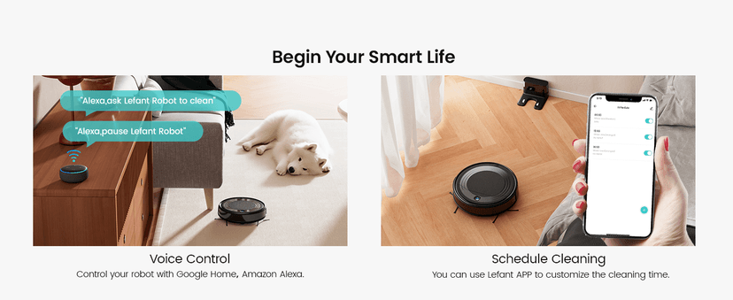 Lefant M310 Robot Vacuum Cleaner, 4500Pa Powerful Suction, PreciSense Obstacle Avoidance, Mini, Quite, 160 Mins Self-Charging Robotic Vacuums, App/Voice/Remote, Ideal for Pet Hair Hard Floors, Black