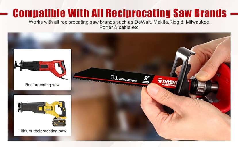 25 Pack,9 inch,14/18 TPI,Reciprocating Saw Blade Set,M42 Teeth with Cobalt Bi-Metal Blades, for Automatic Dismantling Sawzall Blades for 1/16-5/16 Medium Metals