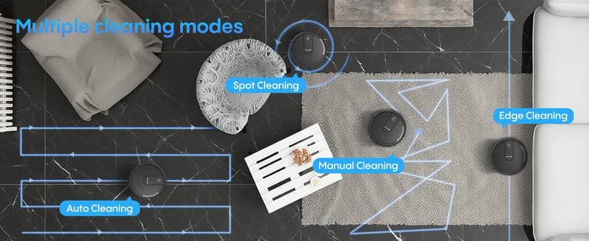 Bagotte Robot Vacuum and Mop Combo, 5000Pa Mopping Robot Vacuum Cleaner with Schedule, 4 in 1 Robotic Vacuum Cleaner,Ultra Slim,Self-Charging,Wi-Fi/Voice/App, Perfect for Pet, Hard Floors, Carpet