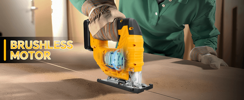 Cordless Jig Saw for Dewalt 20v Battery, Brushless Jigsaw with LED Light, 7 Variable Speed, 45° Beveled Cuts, 4 Orbital Settings, 3 Jigsaw Blades for Wood/Metal Cutting