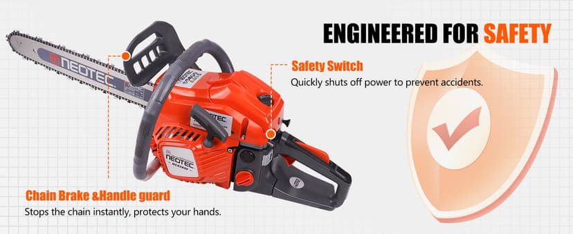 58CC Gas Chainsaw 18 Inch 20 Inch, Gas Powered Chain Saw with Ergonomic Handheld Petrol Gasoline Chain Saw, 2-Cycle Gas Engine Chainsaw for Tree Wood Firewood Outdoor Cutting