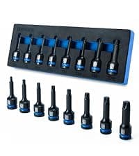 toolant Impact Hex Head Allen Wrench Drill Bit Set 20pcs (Metric&SAE), 1/4” Hex-Shank S2 Steel Hex Bits Set, CNC Machined Tips with Magnetism, 2” Long with Storage Box