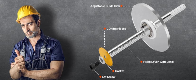 Inside Pipe Cutter for PVC Pipe, Cutter Tool Set with Scale Adjustable Depth Gauge, 5PCS Saw Blades and Hex Shank, Internal Plastic ABS Pipe Cutter Set