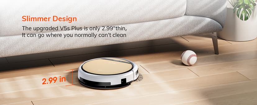 ILIFE V5s Plus Robot Vacuum and Mop Combo, Works with 2.4G WiFi, Alexa/App/Remote Control, Automatic Self-Charging Robotic Vacuum Cleaner, for Pet Hair, Hard Floor, Low Carpet (V5s Pro Upgraded)