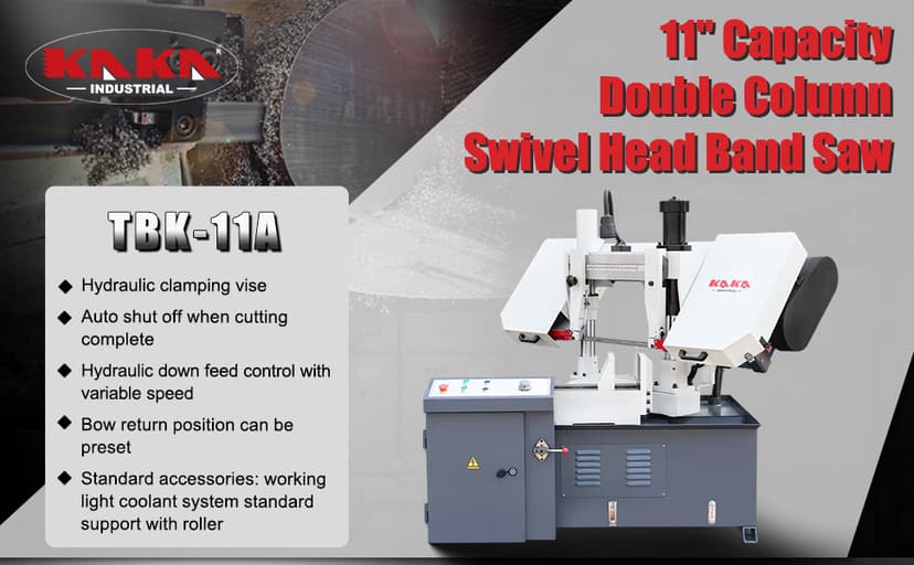 KAKA INDUSTRIAL TBK11A 11Inch Hydraulic Double Column Rotating Head Band Saw Industrial Grade Metal Cutting Powerhouse