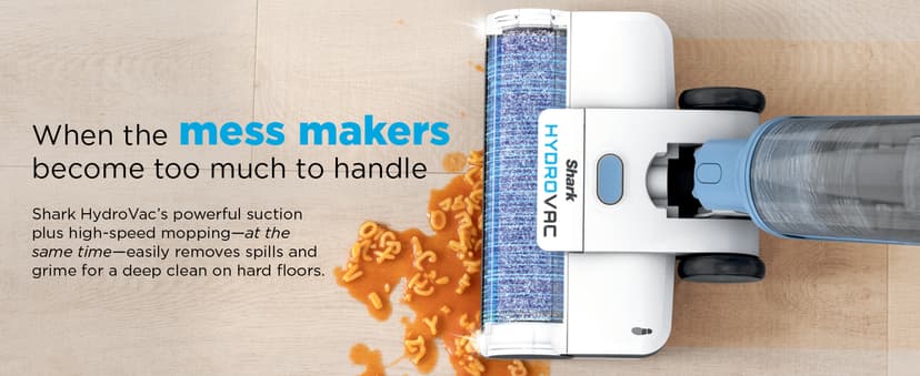 Shark WD201 HydroVac Cordless Pro XL 3-in-1 Vacuum, Mop & Self-Cleaning System with Antimicrobial Brushroll* & Solution for Multi-Surface, Hardwood, Tile, Marble & Area Rugs, Pure Water