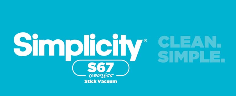 Simplicity Vacuums Stick Vacuum Cordless Rechargeable S67, Lightweight Household Vacuum Cleaners for Pet Hair with 3 Speeds, Multi-Surface Use, HEPA Filter Media, 35 Min Runtime, LED Light, Wall Mount
