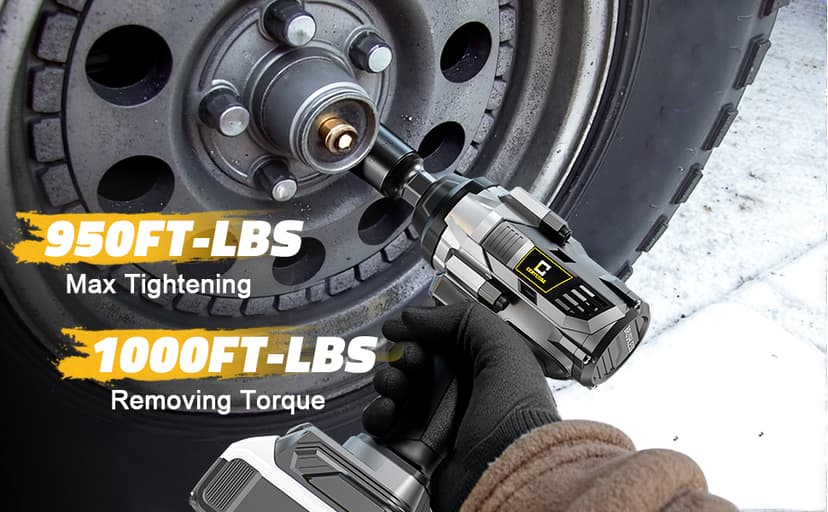 Cordless Impact Wrench 1/2 inch Compatible with Dewalt Battery, 1000FT-LBS (1360N.m) Brushless Electric Impact Gun Includes LED Work Light, 2100RPM High Torque Impact Driver, Bare Tool Only