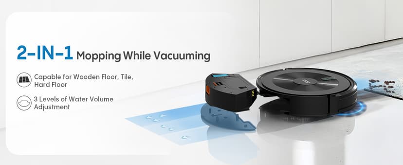Robot Vacuum and Mop: 2-in-1 Robot Vacuum Cleaner 3000Pa Strong Suction & Tangle-Free & Alexa/APP Control & Self-Charging, Schedule Cleaning Robotic Vacuum for Pet Hair, Hard Floor, Carpet