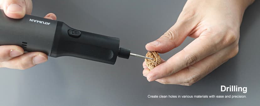 ATuMan Cordless Rotary Tool Kit, 7.2V with Higher Torque, More Powerful, 5 Speeds 10000 to 28000 RPM, with 42 Accessories, Multi Purposes, Sanding, Polishing, Drilling, Etching, Engraving, DIY Crafts