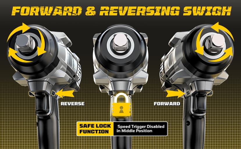 Cordless Impact Wrench 3/4 inch compatible with Dewalt 20V Battery, Cerycose1850ft-lbs (2500N.m) Brushless Electric Impact Gun, High Torque Impact Driver, Bare Tool Only, Heavy-Duty Automotive