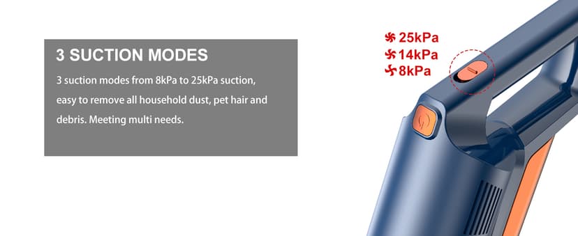 whall Cordless Vacuum Cleaner, Upgraded Strong Suction Brushless Motor Cordless Stick Vacuum Cleaner, Lightweight Handheld Vacuum for Home Pet Hair Carpet Hard Floor, up to 55mins Runtime,Blue
