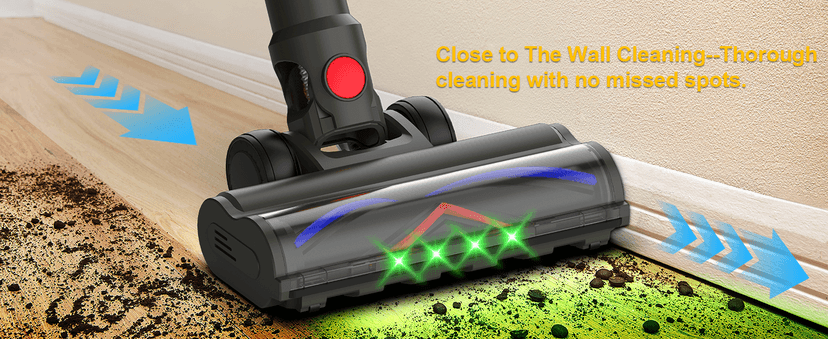 Cordless Vacuum Cleaner,550W/45KP/60Mins Stick Vacuum Cordless Rechargeable for Home/CarPet/Pet Hair/Floor-3 Suction Modes,Smart Screen&Headlight,Self-Standing,Removable Battery,Lighweight,Anti-Tangle