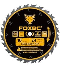 FOXBC 10 Inch Saw Blade 90-Teeth Ultimate Polished Finish Saw Blade for Wood, 5/8-Inch Arbor