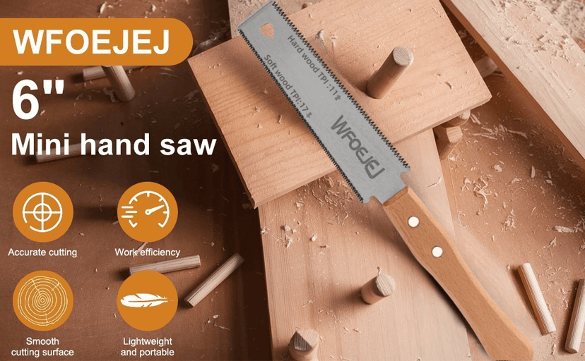 6 Inch Japanese Pull Saw,Hand Saw Woodworking Tools,Wood Handle, Sharp & Lightweight for Woodworking