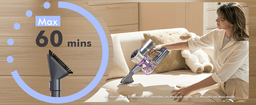 48kPA Cordless Vacuum Cleaner, 190AW Powerful Suction, Max 60min Runtime, 4000mAh Large Battery, Anti Hair Wrap Stick Vacuum, Vacuum Cleaners for Home, Pet Hair, Hard Floors and Carpets, Cars