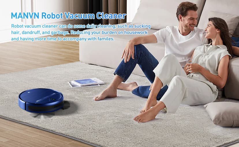 Robot Vacuum and Mop Combo, 2-in-1 Mopping Robot Vacuum Cleaner with 2300Pa Suction, 2.87'' Slim Design, Wi-Fi/App/Voice Control, 3D Obstacle Avoidance&Self-Charging for Hard Floors, Carpets, Pet Hair