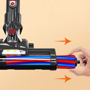 Cordless Vacuum Cleaner, 30Kpa/210W Stick Cordless Vacuum Up to 45 Mins Runtime, 8 in 1 Lightweight Vacuum for Hardwood Floor Carpet Pet Hair (Black-red)