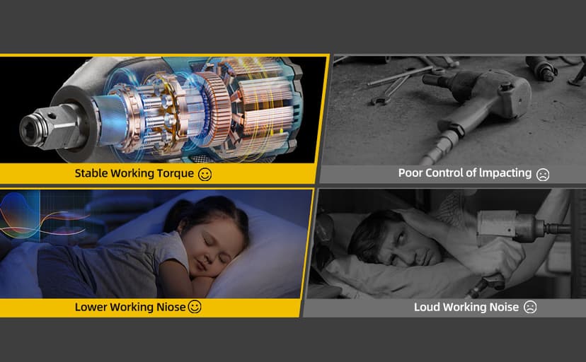 Cordless Impact Wrench, 21V Torque Power Impact Driver, 1/2" Power Impact Wrenches with 2 * 2.0Ah Batteries with 19 Accessories, Electric Impact Motor Variable Speeds for home installation (Yellow)