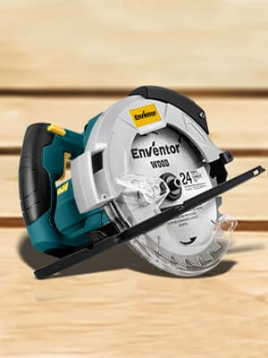 Enventor 7-1/4-Inch Circular Saw, 10A Pure Copper Motor Electric Circular Saws with Laser Guide, 2 Blade Saws (40T/24T), Adjust Cutting Angle from 0° to 90°, Single Handed Bevel, 5800RPM, Blue