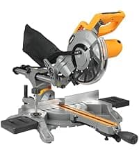 Hoteche 7-1/4-Inch Miter Saw 7.5A Compound Single Bevel Chop Saw with Laser and Blade for Wood and Metal Working