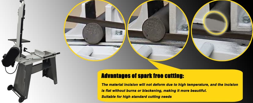 110V Horizontal Vertical Bandsaw 1/2HP 420W Bench Top Metal Cutting Bandsaw Machine with 100x150mm Cutting Capacity Tilting Vise 0-45° Casters Work Light for Metal & Non-Metallic Materials