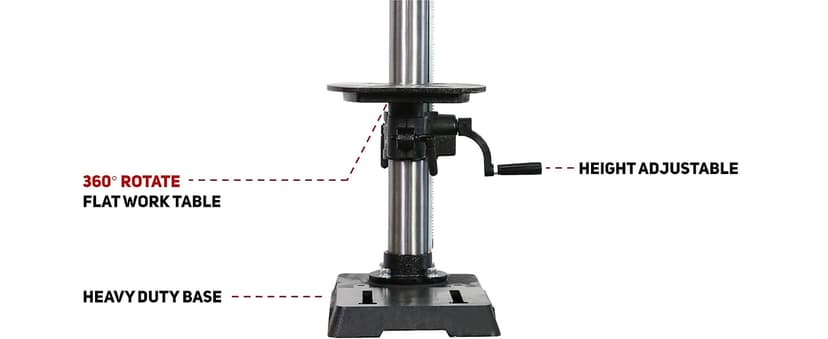 BUCKTOOL 12 INCH 6.2A Professional Bench Drill Press, 3/4HP Powerful Benchtop Drill Press, Variable Speed Drill Press with IIIA Laser and Work Light