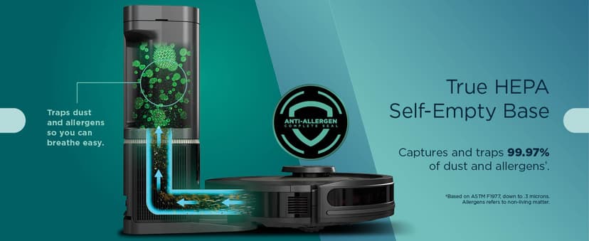 Shark AV2501AE AI Robot Vacuum with XL HEPA Self-Empty Base, Bagless, 60-Day Capacity, LIDAR Navigation, Perfect for Pet Hair, Compatible with Alexa, Wi-Fi Connected, Carpet & Hard Floor, Black