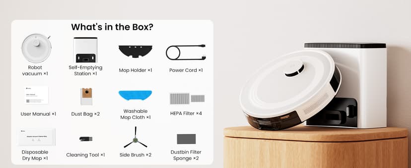 Lefant LiDAR Robot Vacuum and Mop,45-Day Self-Emptying,6000Pa Powerful Suction,Customized Cleaning,Home Mapping,140 Min Runtime,Roller Brush for Carpet,2.4G/5G WiFi/Alexa/APP/iWatch,M2 Plus