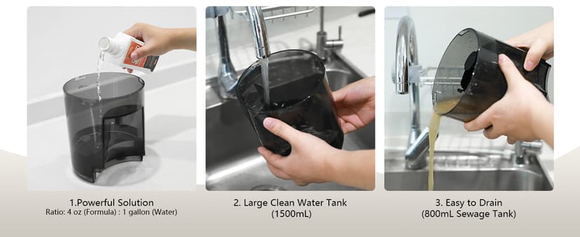 Upholstery Cleaner Machine, Powerful Suction & Portable Spot Remover, Deep Stain Cleaning for Carpet, Pets, Stairs, Car Seat, Couch, with Dual Size BrushHead and Cleaning Solutions