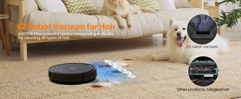Robotic Vacuum Cleaner : 3-in-1 Robot Vacuum and Mop Combo, 4000Pa Suction, 2.87" Slim Robot Vacuum for Under Furniture, Beds, Smart Navigation, App Alexa Control for Hard Floors & Low-Pile Rugs