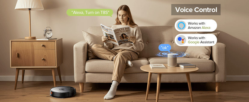 Robot Vacuum and Mop Combo, Vacuuming & Mopping 2 in 1 Robot 3200Pa Max Suction,with Schedule, App/Bluetooth/Voice, Self-Charging Robot Vacuum Cleaner, Slim, Ideal for Pet Hair, Hard Floor, Carpet