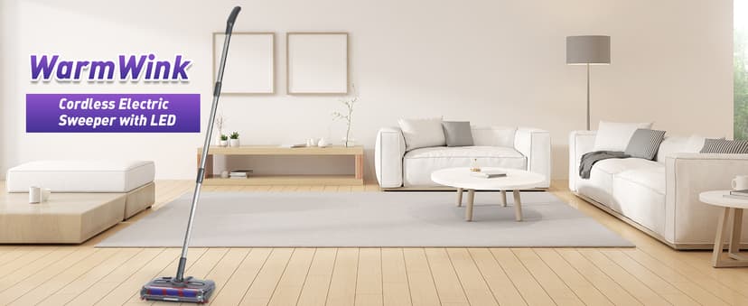 Cordless Sweeper, Cordless Electric Sweeper Rechargeable Cordless Sweeper, 360 Direction, Hard Floor Sweeper Roller Sweeper for Home Crumbs,Kitchen, pet Hair,and Floor Cleaning