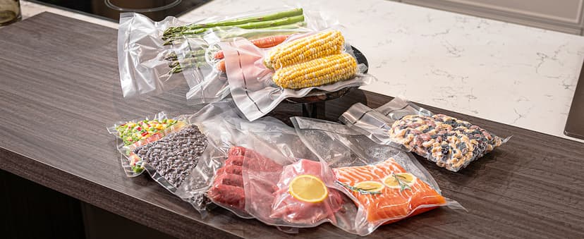 Vacuum Sealer Machine Powerful 90Kpa Precision 6-in-1 Compact Vacuum Food Preservation System Built-in Cutter, 2 Bag Rolls & 5 Pre-cut Bags, Dry&Moist Modes Smart Suction, ETL Listed (Copper)