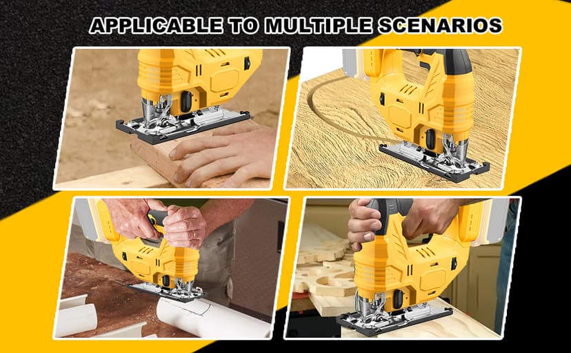 Cordless Jig Saw Compatible with Dewalt 20V Battery, Brushless Jig Saw with 6pcs Blades, 4 Orbital Sets for Wood, Plastic and Metal Cutting (Tool Only, No Battery)
