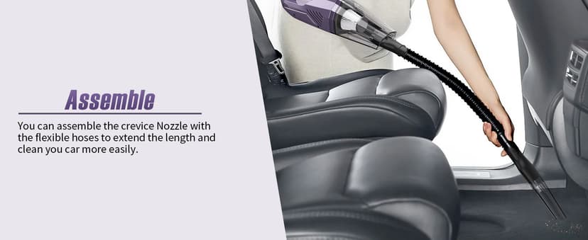 Handheld Vacuum Cordless - Car Vacuum Portable & Small Vacuum Cleaner with 6KPa Suction, USB Vacuum Cordless Rechargeable, HEPA Filter, LED Light for Pet Hair, Home, Car, Office - Includes Accessories