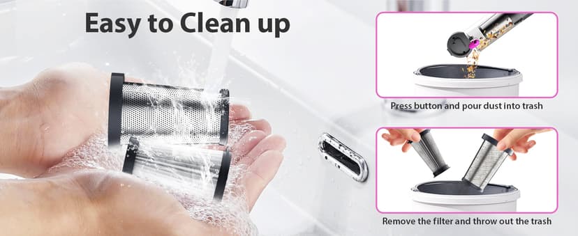 Handheld Vacuum Cordless 25000Pa Car Vacuum 3-in-1 Handheld Vacuum, Includes Smart Display and Charging Base Hand Vac Cordless Rechargeable One-Touch Empty for Home/Pet/Car (Violet)