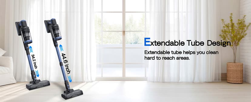 Cordless Vacuum Cleaner, 30KPA 350W Self-Standing Stick Vacuum Cleaner with LED Touch Screen, Charging Wall Mount, 3 Suction Modes, Anti-Tangle Wireless Vacuum for Home/Hair/Carpets/Hard Floor