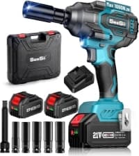 Seesii Cordless Impact Wrench 1/2 inch, High Torque 479 Ft-lbs(650Nm) Brushless Impact Gun,2500RPM w/2x4.0 Battery, 6 Sockets,8 Drill Bits, High Torque Power Impact Driver for Car Home,WH700