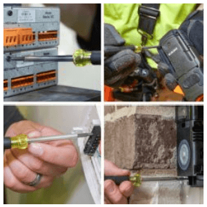 Klein Tools 32581 4-in-1 Electronics Screwdriver Set with 2 Slotted, 2 Phillips Precision Machined Bits, Ideal for Terminal Blocks