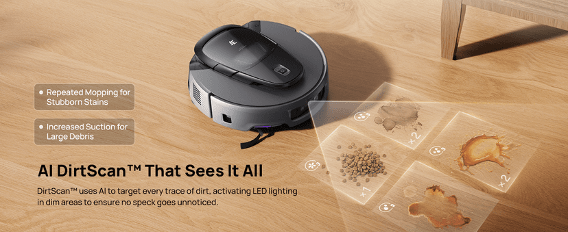 3i G10+ Robot Vacuum and Mop Combo, 18,000 Pa Suction, 60-Day Hands-Free Cleaning with Quiet Debris Compression, Smart LiDAR Navigation, Auto Extension Along Edges, Ideal for Hard Floors & Carpets