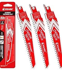EZARC Carbide Reciprocating Saw Blade R978HM Endurance for Thick Metal, Cast Iron, Alloy Steel 9-Inch 8TPI, 3-Pack