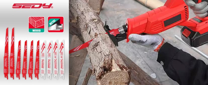 10-Piece Ultimate Reciprocating Saw Blade Set, Premium 6 & 8 Inch Wood & Metal Cutting Pruner Saw Blades with Storage Box