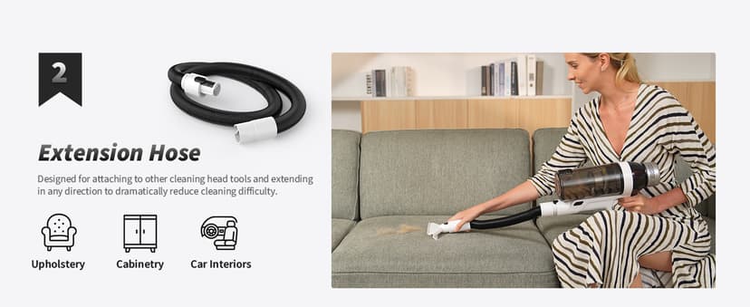 Cordless Vacuum Cleaner, 2 Batteries 110 Mins Runtime Vacuum Cleaners for Home, 550W 45KPA 15-in-1 Stick Vacuum with Charging Dock, Handheld Vacuum Cordless for Pet Hair Carpet Hardwood Floor