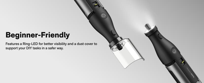 HOTO 12V Cordless Rotary Tool Kit Pro, Brushless Motor, 35000RPM Variable Speed, 3000mAh USB-C Rechargeable, LED Light, 37 Accessories, Ideal for Carving, Sanding, Polishing, Drilling, Cutting, DIY