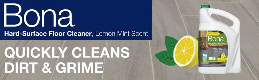 Bona Multi-Surface Floor Cleaner Refill - 128 fl oz - Lemon Mint - Residue-Free Floor Cleaning Solution refill for Spray Mop and Spray Bottles - For Use on Stone, Tile, Laminate, and Vinyl Floors